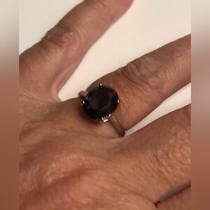 Amethyst Stamped 925 Sterling Silver Ring